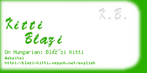 kitti blazi business card